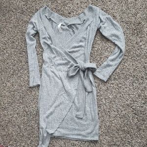 Grey wrap dress